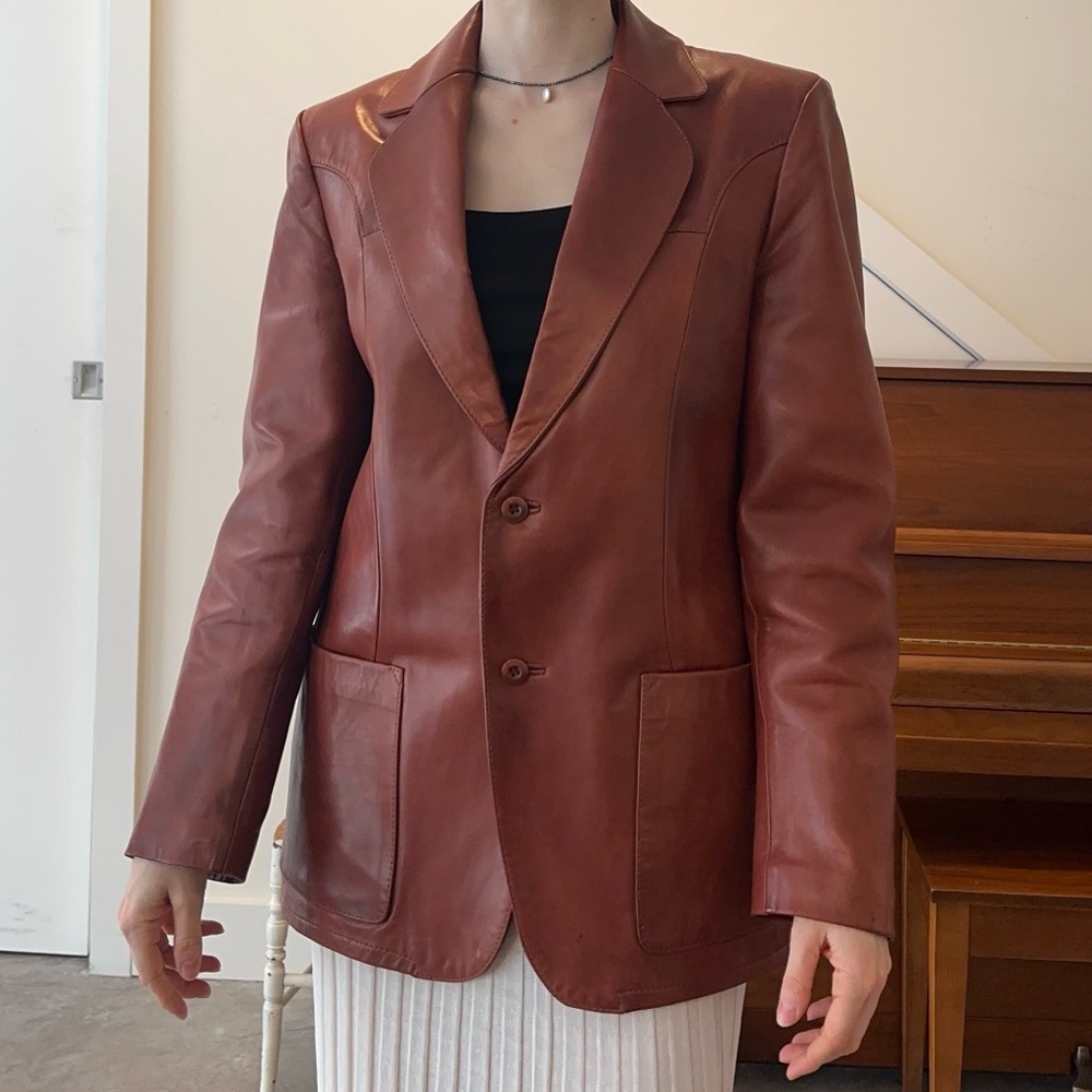 Vintage 70’s Brown Leather Blazer